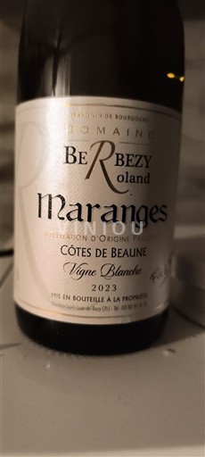 Bourgogne Maranges Domaine Berezy Roland Vigne Blanche 2023