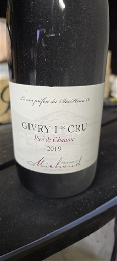 Burgundy Not Specified Premier Cru Domaine Michaud moroges Pied de Chaume 2019