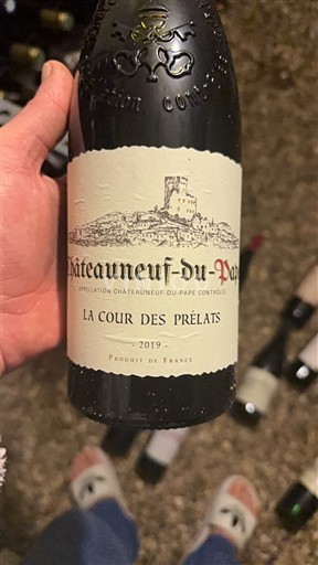 Vin Rouge sec La Cour des Prélats Château Châteauneuf-du-Pape 2019 Francë Lugina e Ronës Châteauneuf-du-Pape AOC