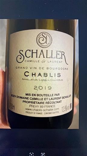 Bourgogne Chablis Domaine Camille et Laurent Schaller 2019