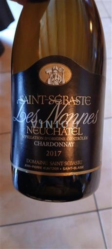 Neuchâtel Neuchâtel AOC Domaine Saint-Sébaste Les Nonnes 2017