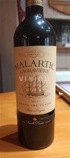 Vinhos Rouge sec Château Malartic-Lagravière 2017 França Bordéus Pessac-Léognan AOC Grand Cru