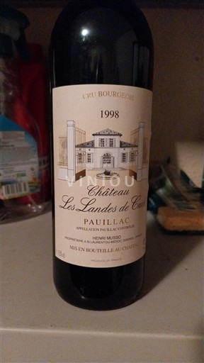 Bordéus Pauillac Château Les Landes de Cach 1998