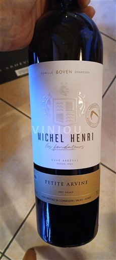 Valais Petite Arvine Famille Boven Chamoson Michel Henri 2024