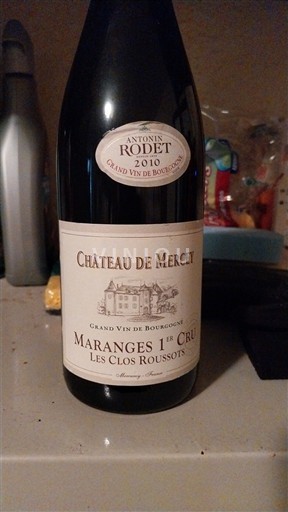 Burgundija Ni doloceno Premier Cru Château Mercey Les Clos Roussots 2010