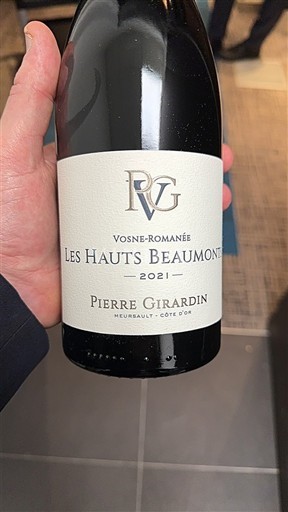 Bourgogne Vosne-romanée Pierre Girardin Les Hauts Beaumonts 2021