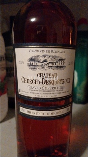 Bordéus Graves Supérieures Château Cherchy-Desqueyroux 2007