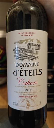 Tây Nam Cahors Domaine Éteils 2018
