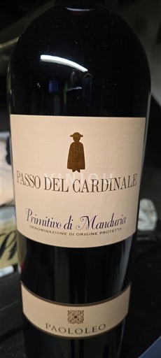 Puglia Primitivo di Manduria Paololeo Passo del Cardinale 2022