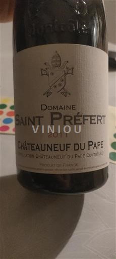 Valle del Rodano Châteauneuf-du-Pape Domaine Saint Préfert 2011