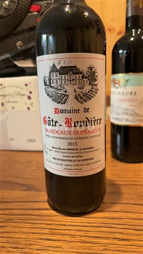 Bordeaux Bordeaux superiore Domaine Gâte-Rouillère 2015
