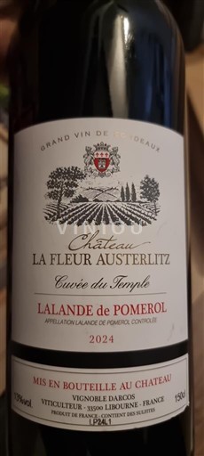 Bordoja Lalande-de-pomerol Château La Fleur Austerlitz du Temple 2024