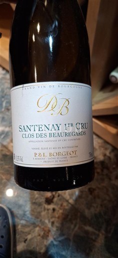 Bourgogne Santenay Premier Cru P et L Borgiot Clos des Beauregards Non Millésimé