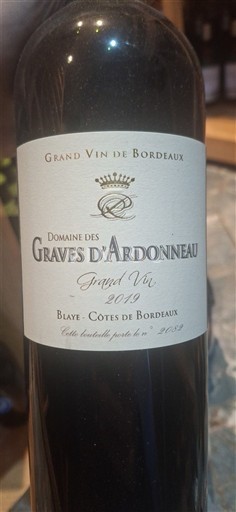 Bordeaux Blaye-Côtes-de-Bordeaux Graves d'Ardonneau Grand Vin 2019