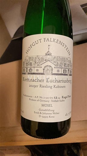 Mosel Moselle Hofgut Falkenstein Krettnacher Euchariusberg Kugel Peter Riesling Kabinett 2023