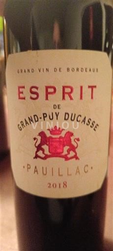 Bordéus Pauillac Grand-Puy Ducasse Esprit de Grand-Puy Ducasse 2018