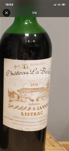 Bordeaux Listrac-Médoc Château La Bessane 1978