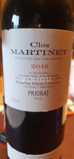 Katalonja Priorat Clos Martinet 2016