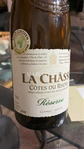 Rhône Valley Côtes-du-Rhône La Châsse Réserve 2010