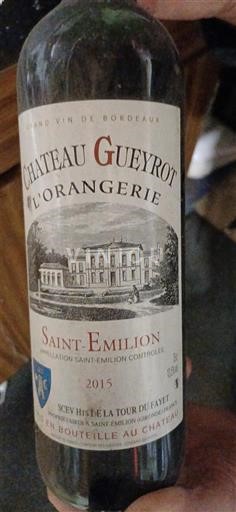 Bordeaux Saint-Émilion Château Gueyrot L'Orangerie 2015