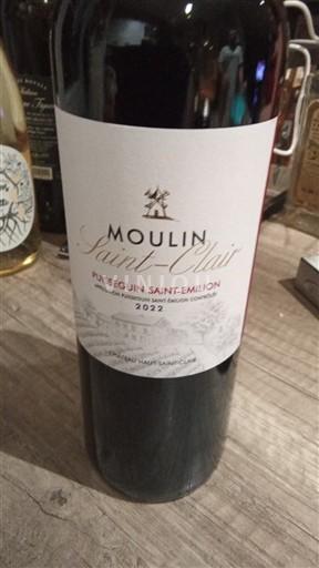 Bordéus Puisseguin-saint-émilion Moulin Saint-Clair 2022