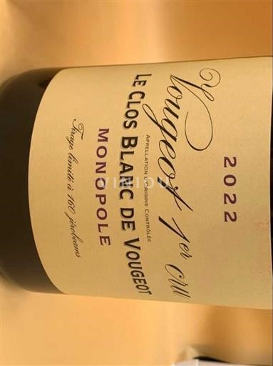 Bourgogne Vougeot Premier Cru Le Clos Blanc de Vougeot Monopole 2022