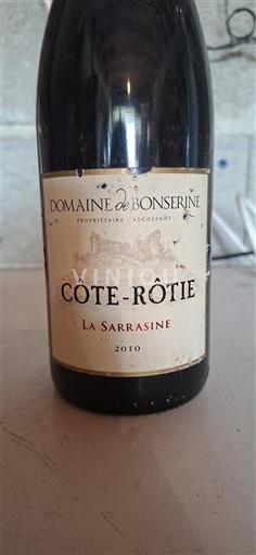 Rhônedalen Côte-rôtie Domaine Bonserine La Sarrasine 2010