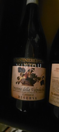 Vénétie Amarone della Valpolicella Il Cantiniere d'Italia Le Opere 2012