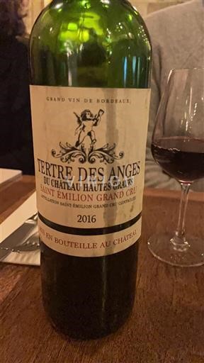 Bordeaux Saint-Émilion Grand Cru Grand Cru Château Hautes Graves Tertre des Anges 2016