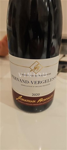 Bourgogne Pernand-vergelesses Jonathan Bonvalet 2020