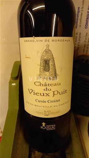 Bordeaux Blaye-Côtes-de-Bordeaux Chateau du vieux puits Cuvee Croizet 2018