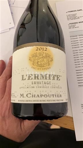 Thung lũng Rhône Hermitage Grand Cru M. Chapoutier L'Ermite 2012