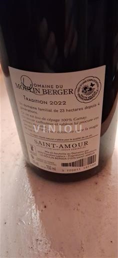 Beaujolais Thánh Tình Yêu Domaine Moulin Berger Tradition 2022