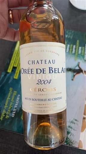 Bordeaux Cérons Château L'Orée de Bel Air 2004