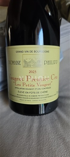 Bourgogne Vougeot Premier Cru Domaine Philipp Les Petits Vougeot 2023