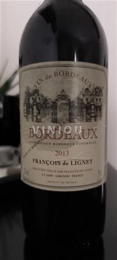 Vine Rouge sec François de Lignet 2013 Frankrig Bordeaux AOC