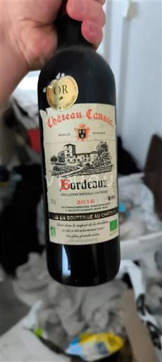 Vine Rouge sec Château Canasse 2018 Frankrig Bordeaux AOC
