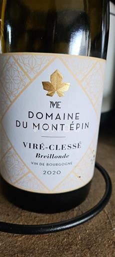 Bourgogne Viré-clessé Domaine Mont Épin Breillonde 2020