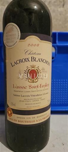 Bordeaux Lussac-saint-émilion Château Lacroix Blanchon 2008