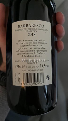 Piemonte Barbaresco Cantina Vignaioli Elvio Pertinace 2018