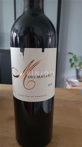 Vinos Rouge sec M des Matards 2016 Francia Burdeos Bordeaux AOC