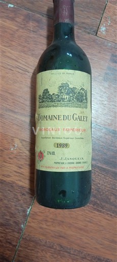 Bordeaux Bordeaux Supérieur Domaine Galet 1989