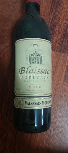 Vinos Rouge sec Blaissac 1999 Francia Burdeos Bordeaux AOC