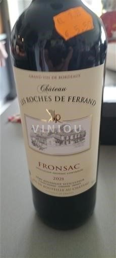 Bordo Фронсак Château Les Roches de Ferrand 2021
