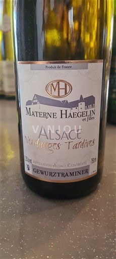 Alsácia Vendanges Tardives Materne Haegelin et Filles Vendanges Tardives Gewurztraminer 2018