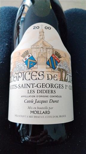 Bourgogne Nuits-saint-georges Premier Cru Hospices de Nuits Jacques Duret 2000