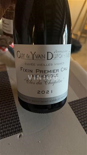 Burgundia Fixin Premier Cru Domaine Guy & Yvan Dufouleur Vieilles Vignes Clos du Chapitre 2021