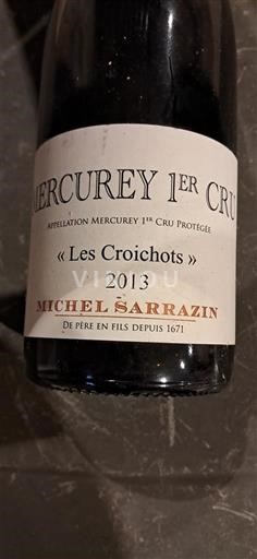 Bourgogne Mercurey Premier Cru Michel Sarrazin Les Croichots 2013