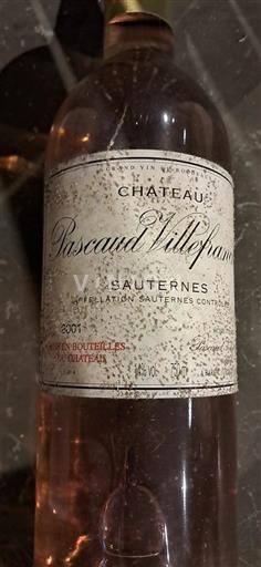 Bordeaux Sauternes Château Pascaud Villefranc 2001