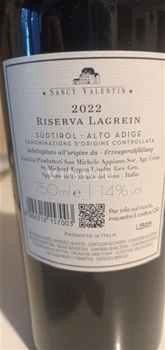 Trentino-Zuid-Tirol Alto Adige St Michael-Eppan Lagrein Riserva 2022